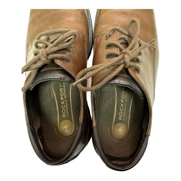 Brown Leather Dress Shoes Lace Up Oxford Classic Casual Men's - Picture 10 of 11